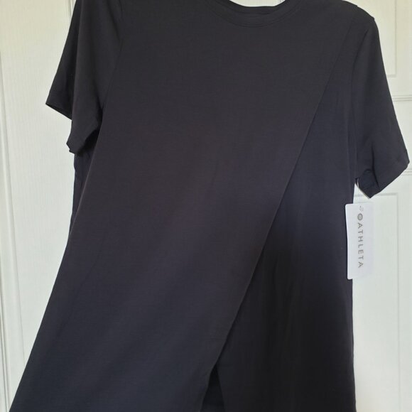 NWT Black Athleta Essence Maternity Asymmetrical Top - Nursing Friendly - Size S - Picture 2 of 14